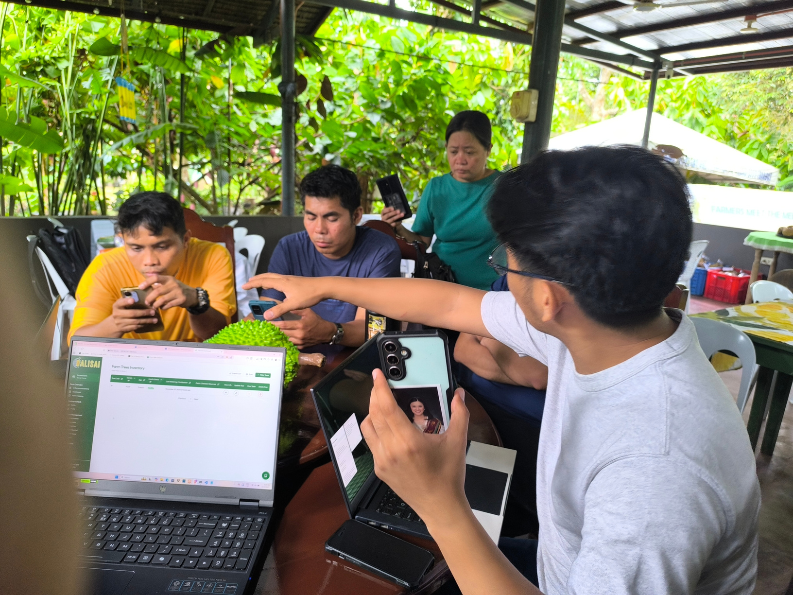 Farmers attending a hands-on training workshop